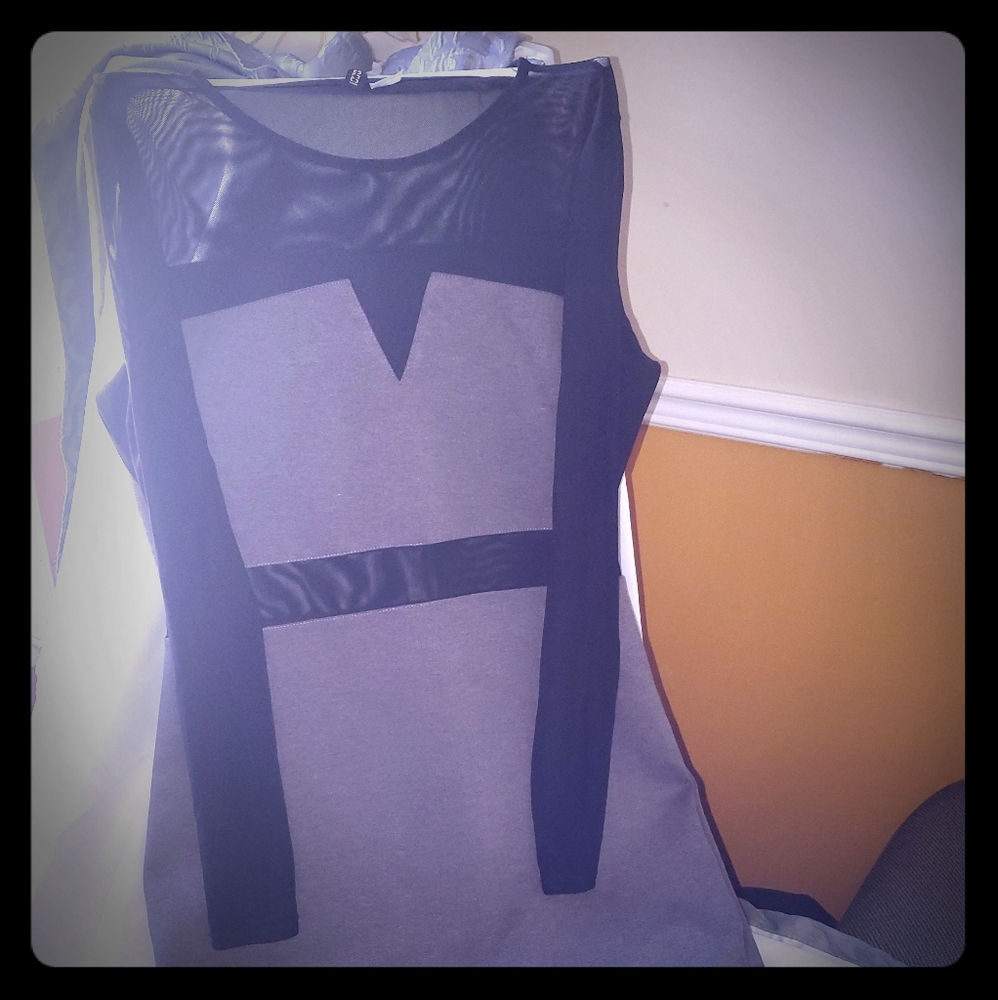 Grey and black dress